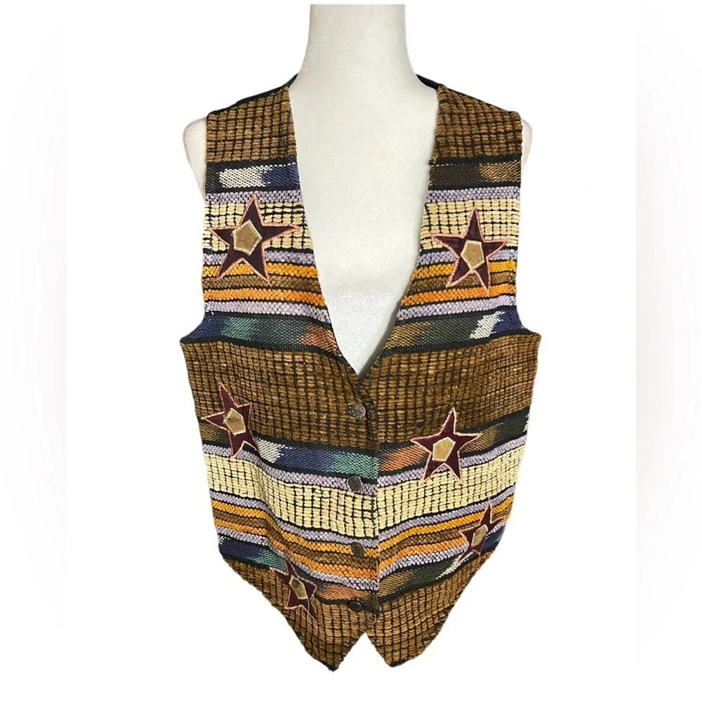Vintage Jane Ashley Tapestry Grandmacore Vest L